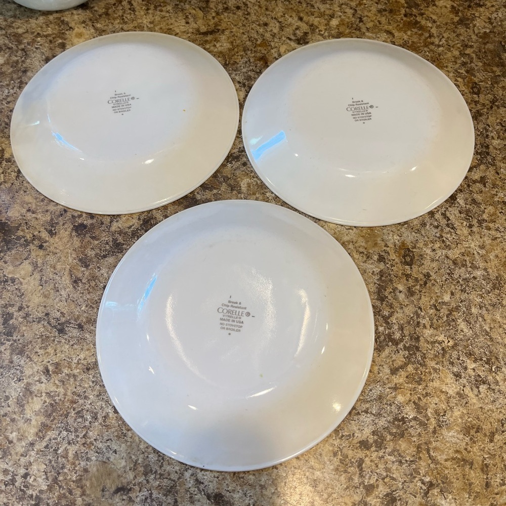 Vintage Corelle Vitrelle Elegant Garden Getaway White & Black Side Plates 6.75” - Picture 9 of 11